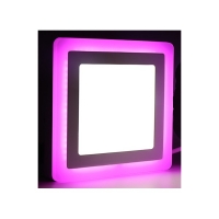 Светильник светодиодный ультратонкий с цветной  подсветкой, квадратный,  3+2Вт4000К